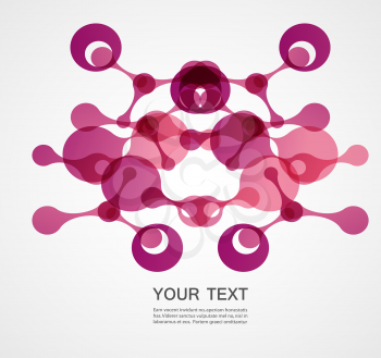 vector pink molecule on a white background.