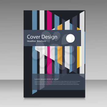 Abstract straight lines cover brochure.