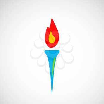 Burning torch vector icon.