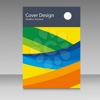 Brochure in colors of Brazil flag. Vector color concept. Design for cover, book, website background.