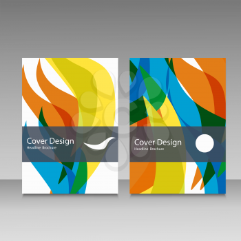 Brochure in colors of Brazil flag. Vector color concept. Design for cover, book, website background.