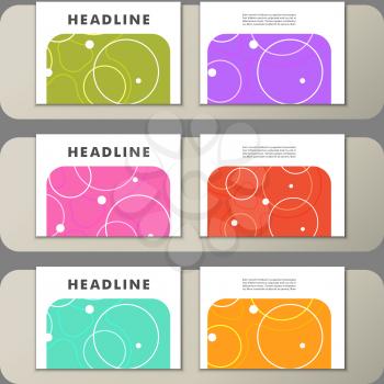 Set of covers with abstract circles and patterns.