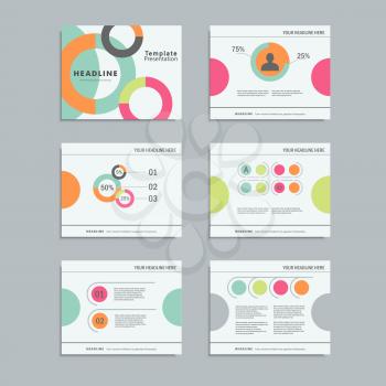 Set templates infographics for presentations, business, layout, modern style. 