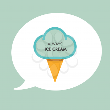 Icon ice cream isolated on white background.