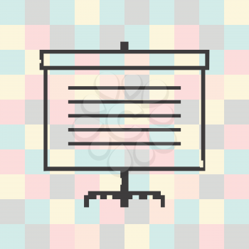 Vector pixel icon screen for presentations.
