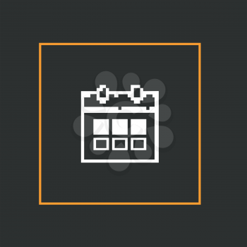 Simple stylish pixel icon calendar. Vector design.