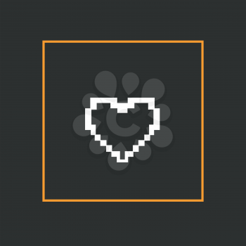 Simple stylish pixel icon heart. Vector design.