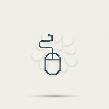 Simple stylish pixel icon mouse. Vector design.