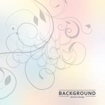 Floral vector ornament on blurred background eps.