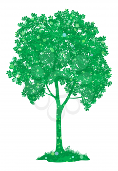 Chestnut green tree, isolated on white background. Eps10, contains transparencies. Vector