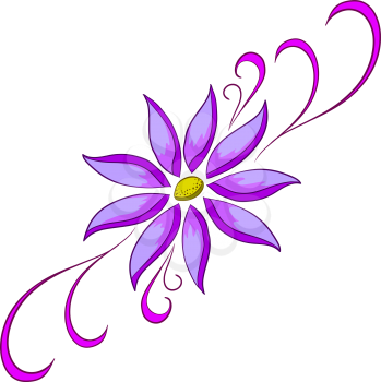 Abstract vector symbolical lilac flower on a white background