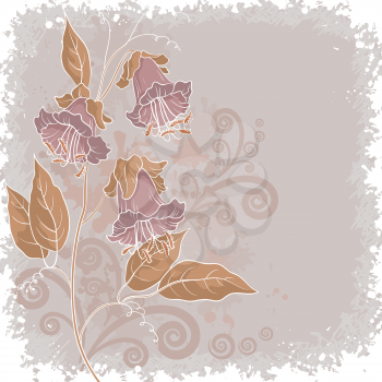 Floral background, Kobe flowers and abstract pattern. Vector