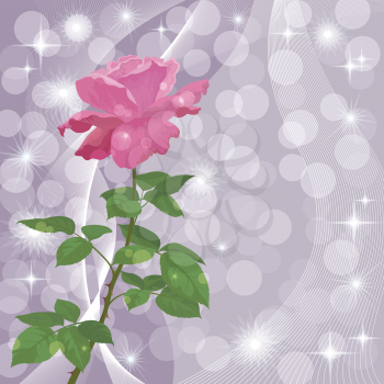Holiday background with flower rose and abstract pattern. Eps10, contains transparencies. Vector