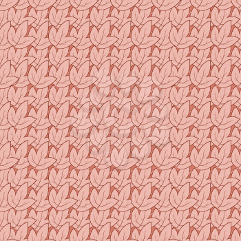Seamless background, pattern of repetition contour leaves. Vector