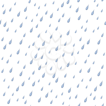 Seamless background, rain drops isolated on white. Vector