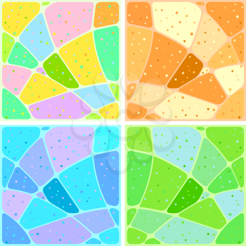 Set abstract various mosaic backgrounds with patterns. Vector
