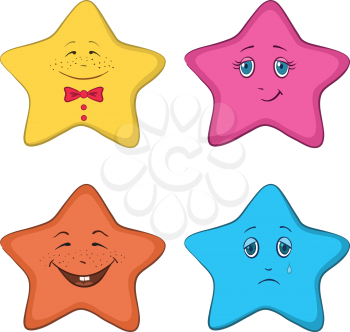 set of the stars smilies symbolising various human emotions. Vecto