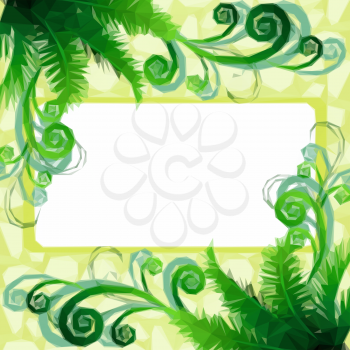 Background with Abstract Green Floral Low Poly Polygonal Pattern. Vector