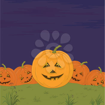 Symbol of a holiday of Halloween: a pumpkins Jack O Lantern army. Vector