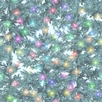 Christmas Seamless Background, Green Fir Trees and Colorful Stars, Tile Holiday Pattern. Vector