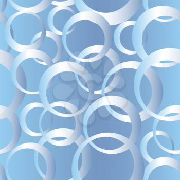Seamless Abstract White and Blue Background, Tile Pattern with Rings. Vector