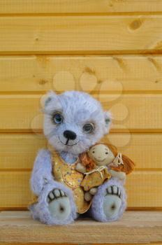 Handmade, the sewed toy: teddy-bear Chupa with girlfriend