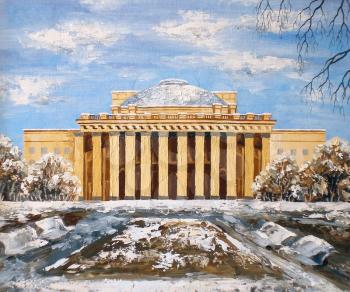 Opera and ballet theatre, Russia, Novosibirsk. Picture oil paints on a canvas