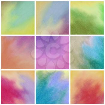 Set abstract backgrounds. Picture, pastel, hand-draw on paper