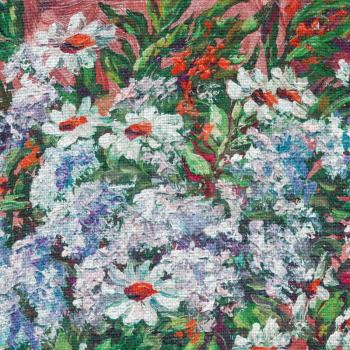 Flowers asters, background. Picture oil paints on a canvas