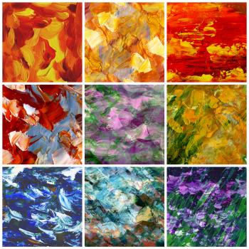 Picture, oil paints: set abstract backgrounds, hand paintings