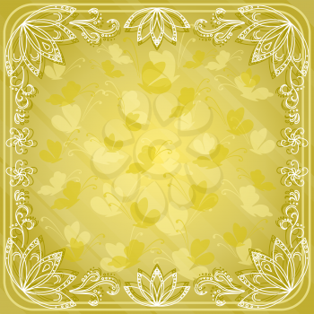 Abstract background with butterflies silhouettes and flowers contours. Vector eps10, contains transparencies