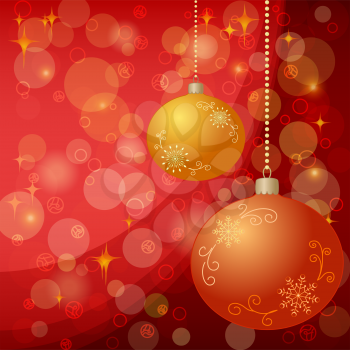 Christmas holiday background: balls, stars and circles. Eps10, contains transparencies. Vector