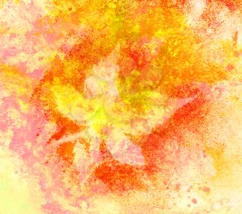Abstract background, watercolor: leaves, painted on a paper