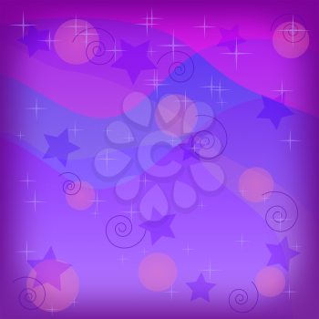 Abstract background for holiday: lines and stars on lilac. Eps10, contains transparencies. Vector