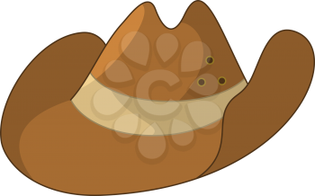 Leather cowboy's hat with the bent fields and the doubled top. Vector