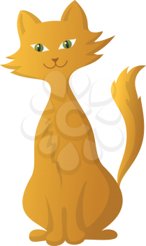 Cat, beautiful pet siting smiling, isolated on a white background. Vector