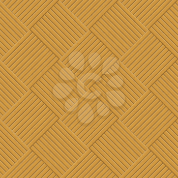 Wooden square brown parquet, seamless background. Vector