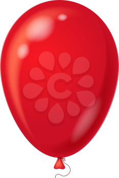 Colorful red balloon, element for holiday background, isolated, eps10, contains transparencies. Vector