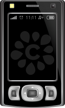 Mobile phone of abstract design, black