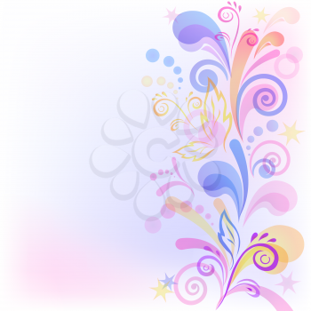 Abstract background with symbolical flower and figures. Vector eps10, contains transparencies