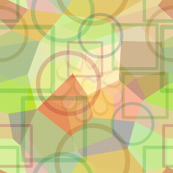 Abstract Seamless Background with Colorful Geometrical Figures. Eps10, Contains Transparencies. Vector