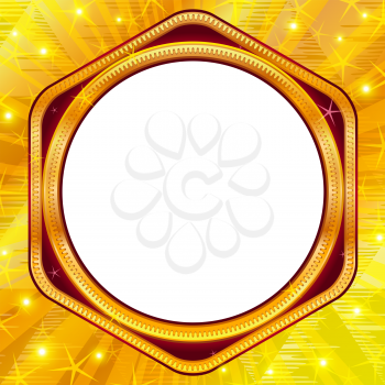 Ornate frame with place for text on abstract gold background. Eps10: contains transparency. Vector