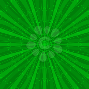 Abstract color pattern, lines and curves on the green background. Vector