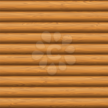 Natural wooden timbered wall texture, seamless background. Vector