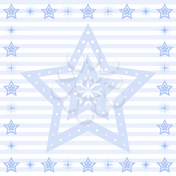 Abstract background: Christmas pattern stars on white. Vector