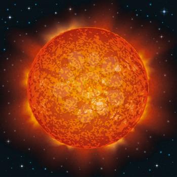 Space background, realistic Star Sun and stars. Elements of this image furnished by NASA (http://solarsystem.nasa.gov). Eps10, contains transparencies. Vector