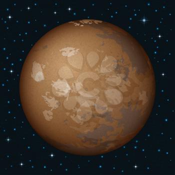 Space Background, Realistic Planet Mars and Stars. Elements of this Image Furnished by NASA (http://solarsystem.nasa.gov). Eps10, Contains Transparencies. Vector