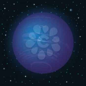 Space background, realistic planet Neptune and stars. Elements of this image furnished by NASA (http://solarsystem.nasa.gov). Eps10, contains transparencies. Vector