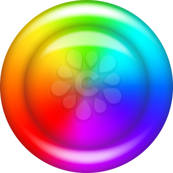 Rainbow circle button or background for abstract web design. Vector eps10, contains transparencies