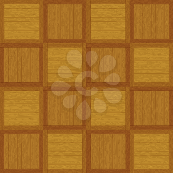 Wooden seamless background pattern, brown square parquet. Vector